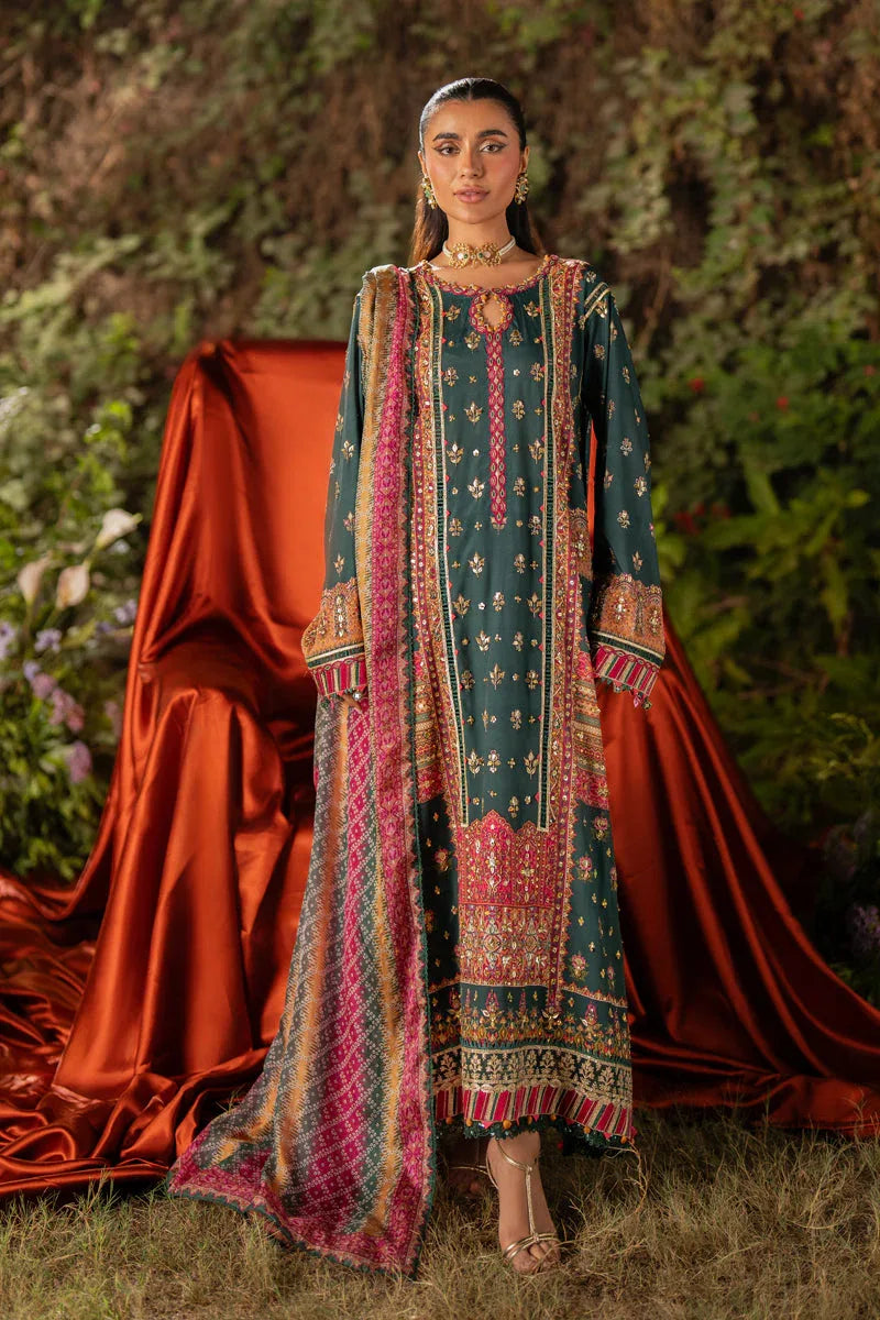 Qalamkar | Luxe Silk |  UA-02 NINA - Aqsa Fabrics