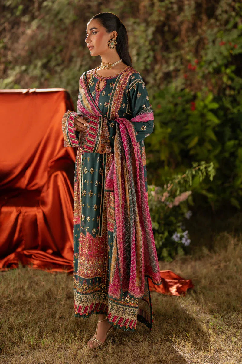 Qalamkar | Luxe Silk |  UA-02 NINA - Aqsa Fabrics