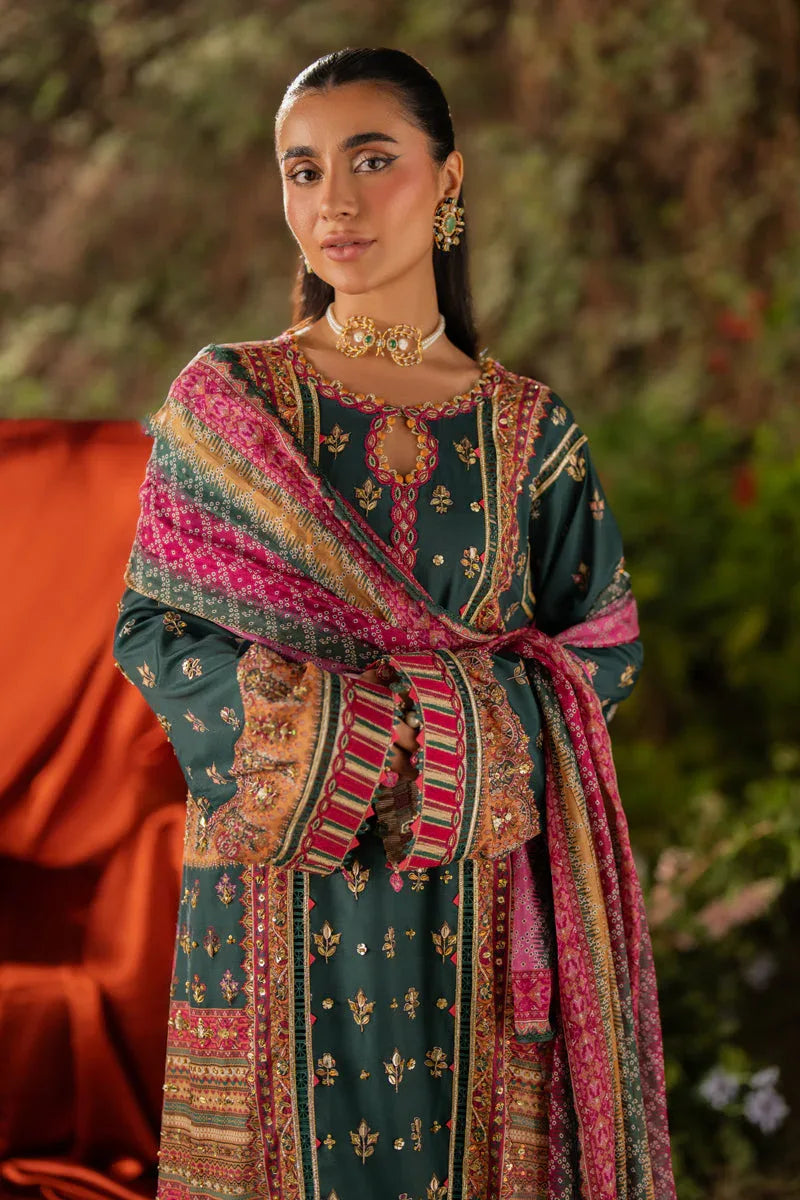Qalamkar | Luxe Silk |  UA-02 NINA - Aqsa Fabrics