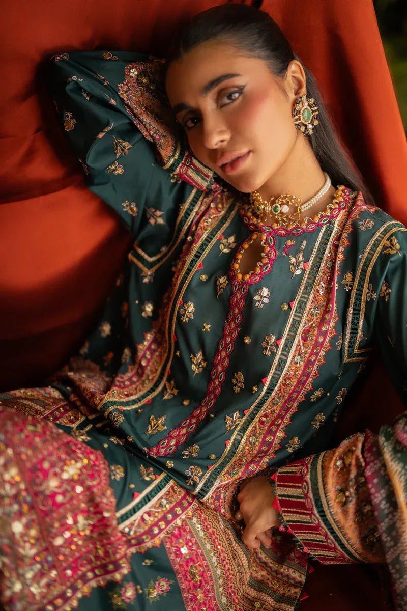 Qalamkar | Luxe Silk |  UA-02 NINA - Aqsa Fabrics