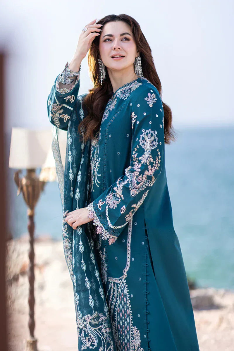 Qalamkar | Sahil Kinare Luxury Lawn | FP-16 KIRA - Aqsa Fabrics