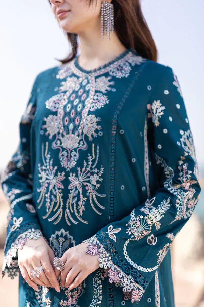 Qalamkar | Sahil Kinare Luxury Lawn | FP-16 KIRA - Aqsa Fabrics