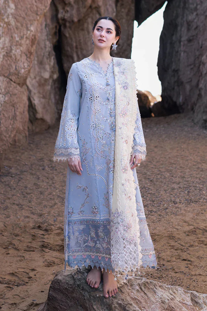 Qalamkar | Sahil Kinare Luxury Lawn | FP-04 FIRUZE - Aqsa Fabrics