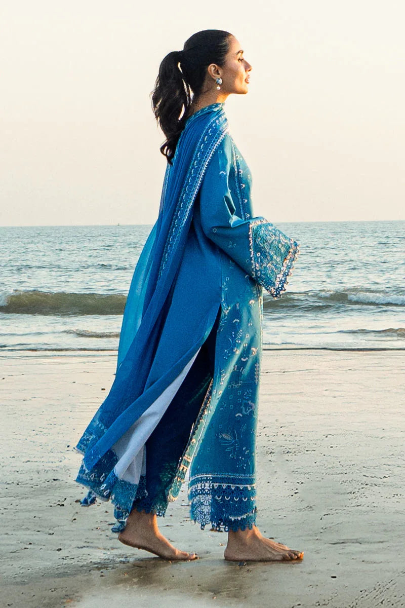 Qalamkar | Sahil Luxury Lawn | FK-03 VICTORIA - Aqsa Fabrics