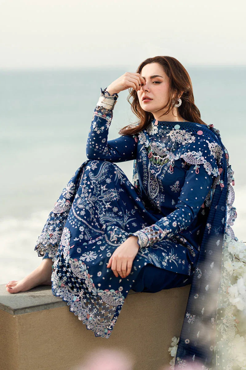 Qalamkar | Sahil Luxury Lawn | FK-05 AURORA - Aqsa Fabrics