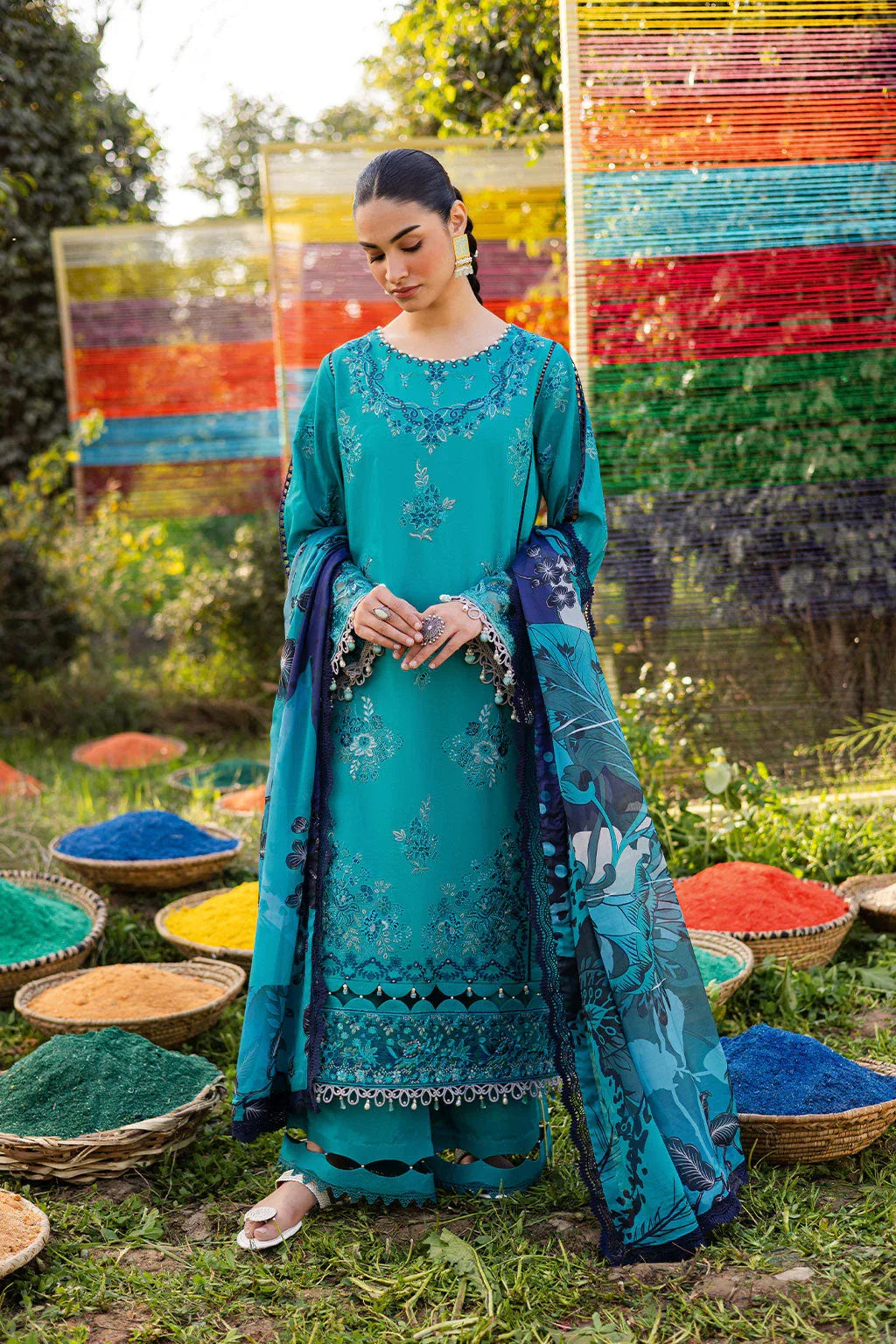 Ramsha | Riwayat Lawn Collection | Y-1201 - Aqsa Fabrics