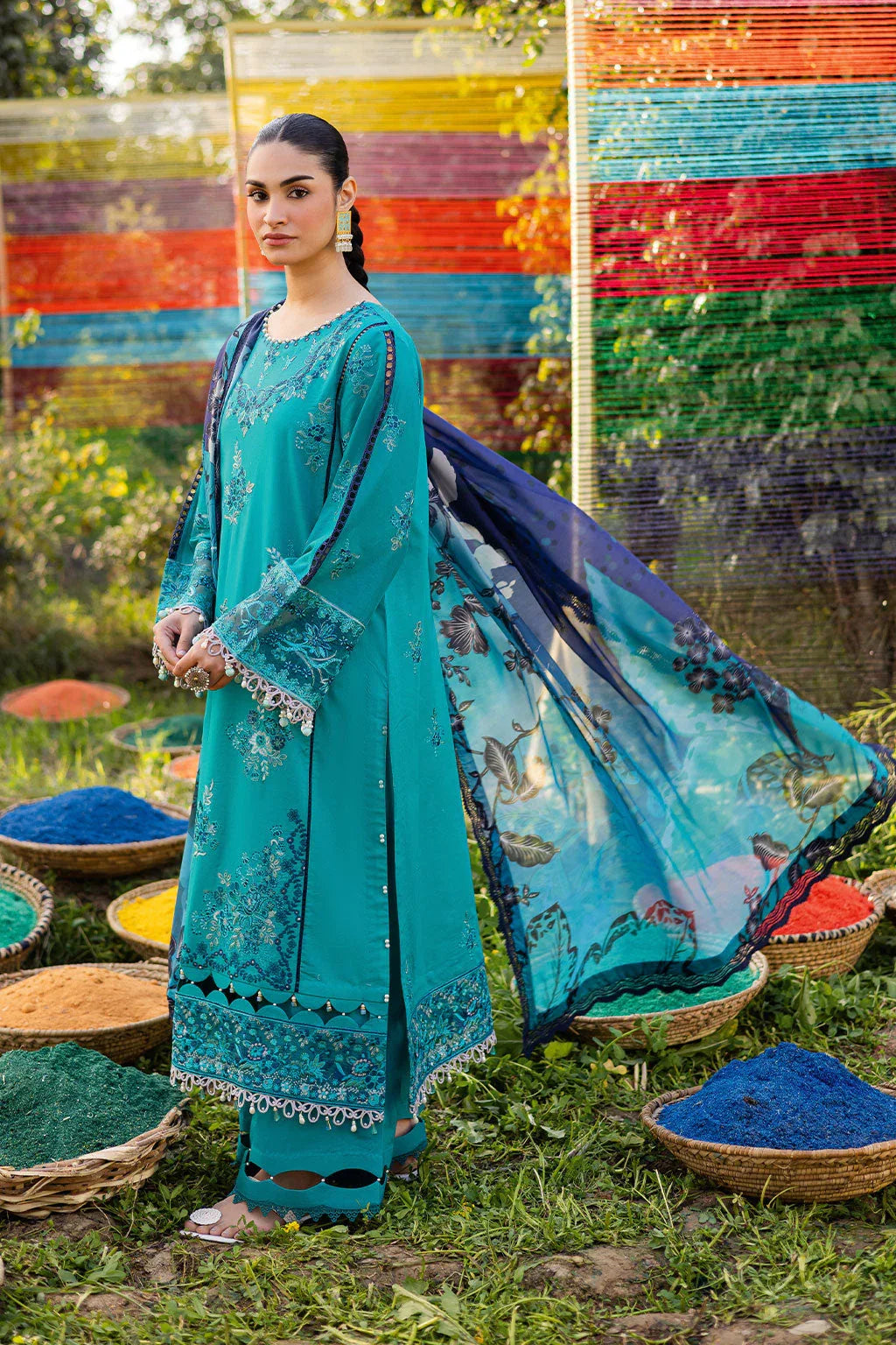 Ramsha | Riwayat Lawn Collection | Y-1201 - Aqsa Fabrics