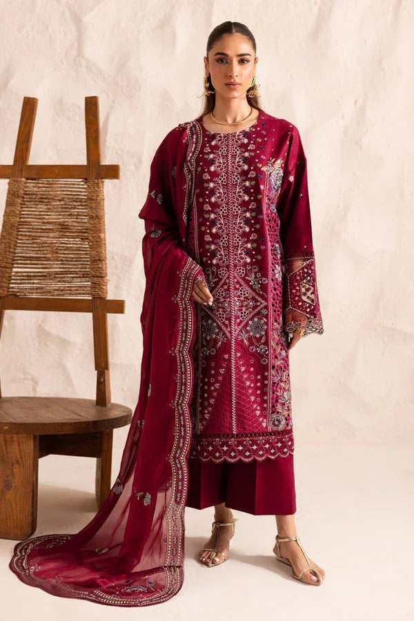 Marjjan | Guzel Lawn | SMC 204-B (Maroon) - Aqsa Fabrics