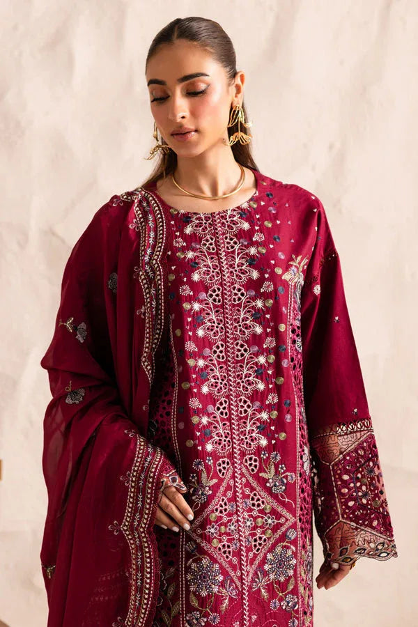 Marjjan | Guzel Lawn | SMC 204-B (Maroon) - Aqsa Fabrics