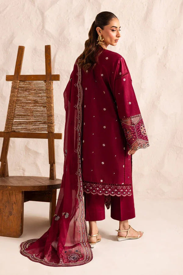 Marjjan | Guzel Lawn | SMC 204-B (Maroon) - Aqsa Fabrics