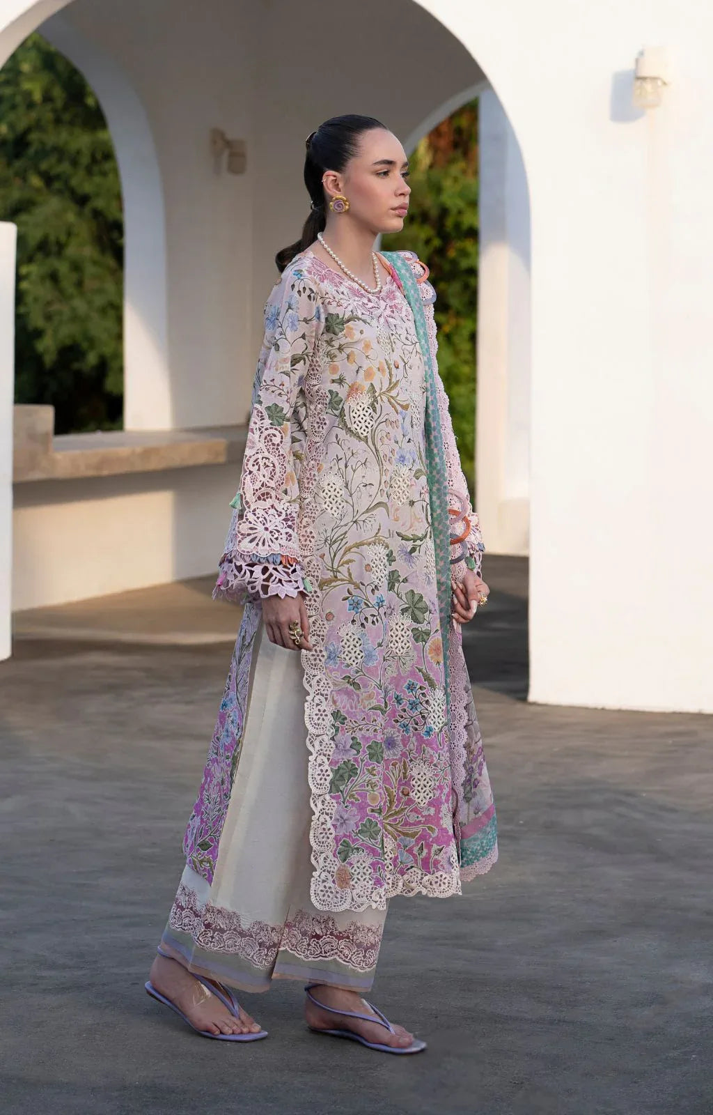 AJR Couture | Printakari Lawn 25 | Rose - Aqsa Fabrics