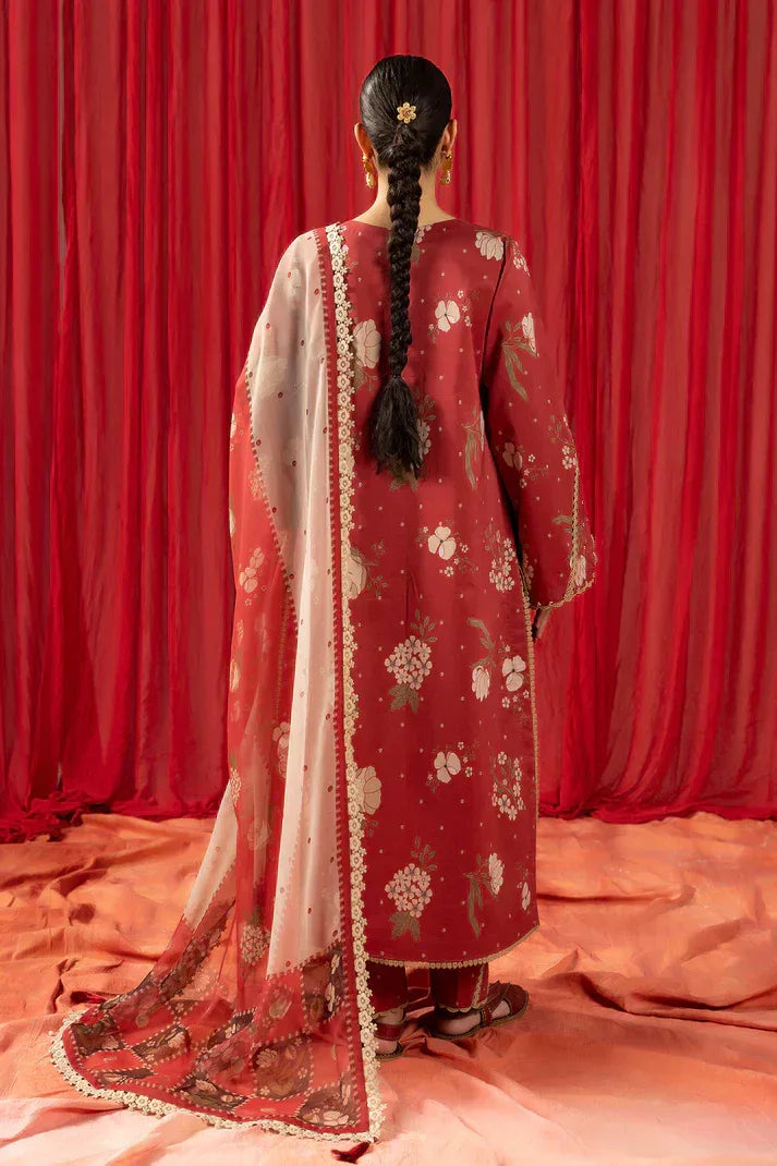 Alizeh | Sheen Lawn Prints 24 | Russet - Aqsa Fabrics