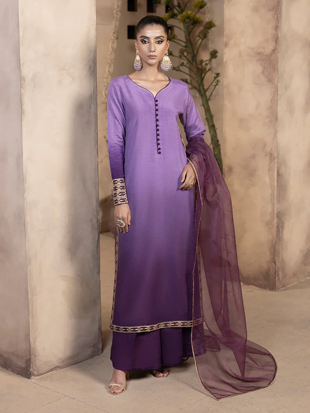 Hem Stitch | Raw Silk Edit 25 | Raania - Aqsa Fabrics