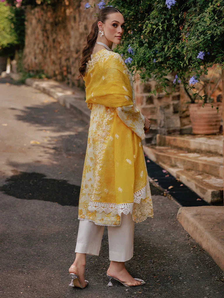 Rajbari | Floral Symphony Lawn 25 | RB-01 - Aqsa Fabrics