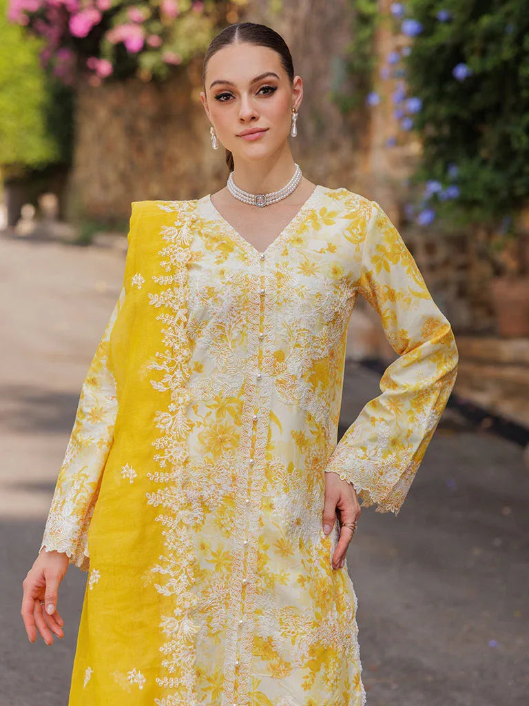 Rajbari | Floral Symphony Lawn 25 | RB-01 - Aqsa Fabrics
