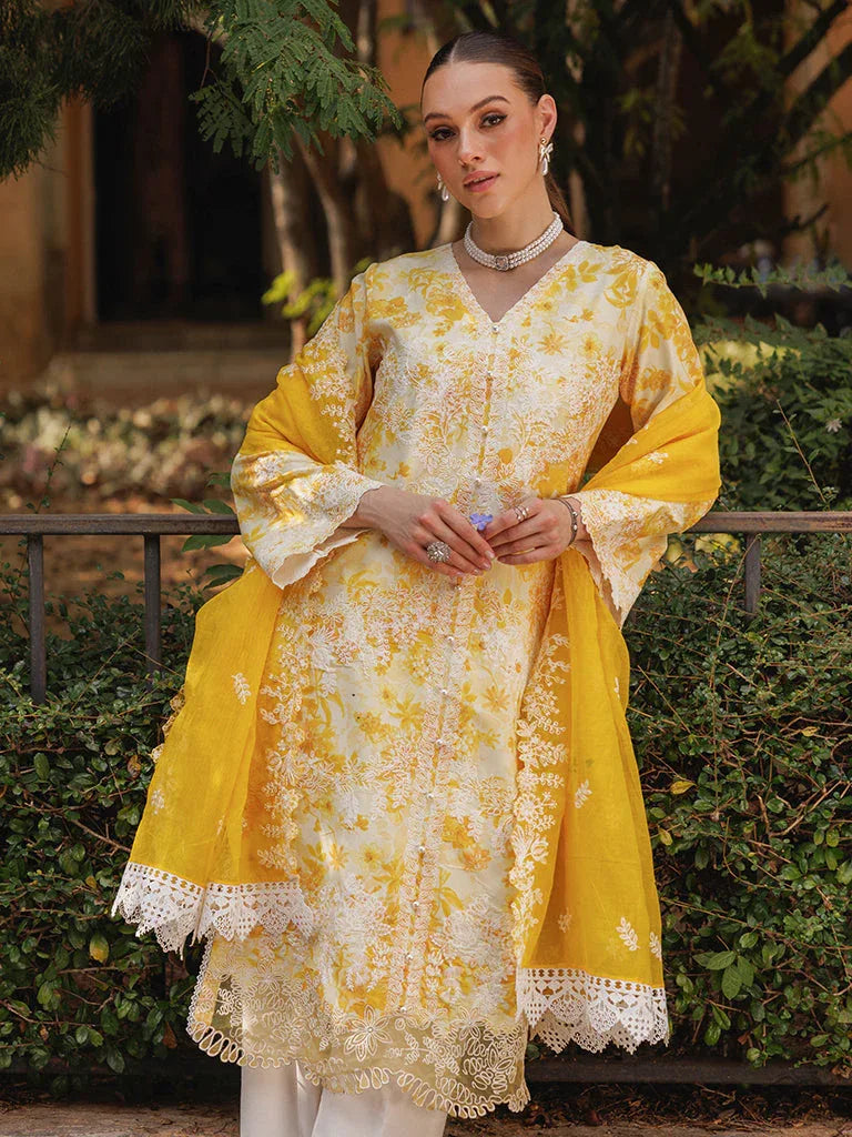 Rajbari | Floral Symphony Lawn 25 | RB-01 - Aqsa Fabrics