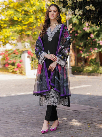 Rajbari | Floral Symphony Lawn 25 | RB-08 - Aqsa Fabrics