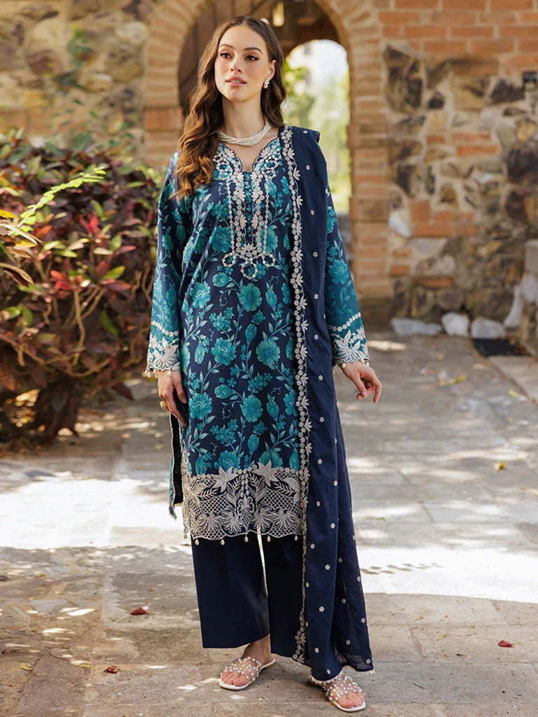 Rajbari | Floral Symphony Lawn 25 | RB-12 - Aqsa Fabrics