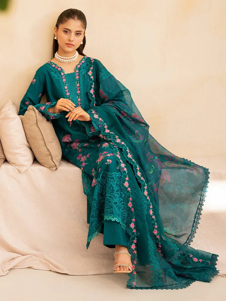 Rajbari | Jahaan Premium Festive Lawn | ZARA (Jahan) 3-A - Aqsa Fabrics