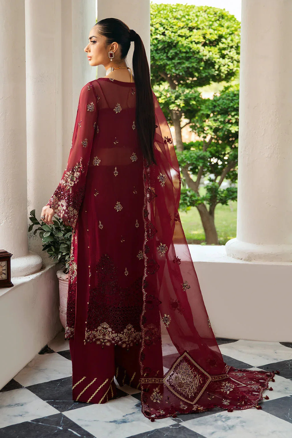 Ramsha | Dastak Luxury Chiffon Collection |  Q-103 - Aqsa Fabrics
