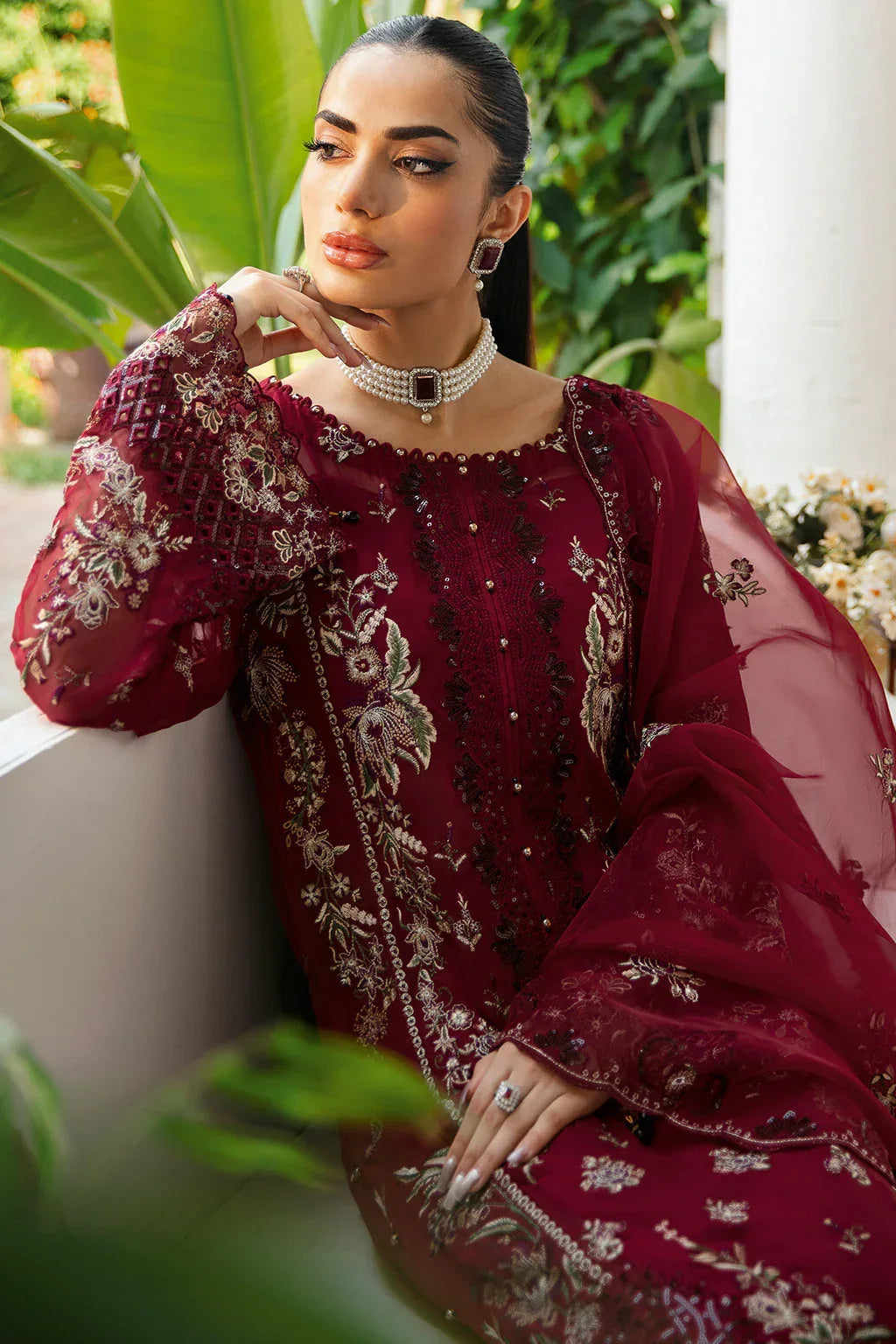 Ramsha | Dastak Luxury Chiffon Collection |  Q-103 - Aqsa Fabrics