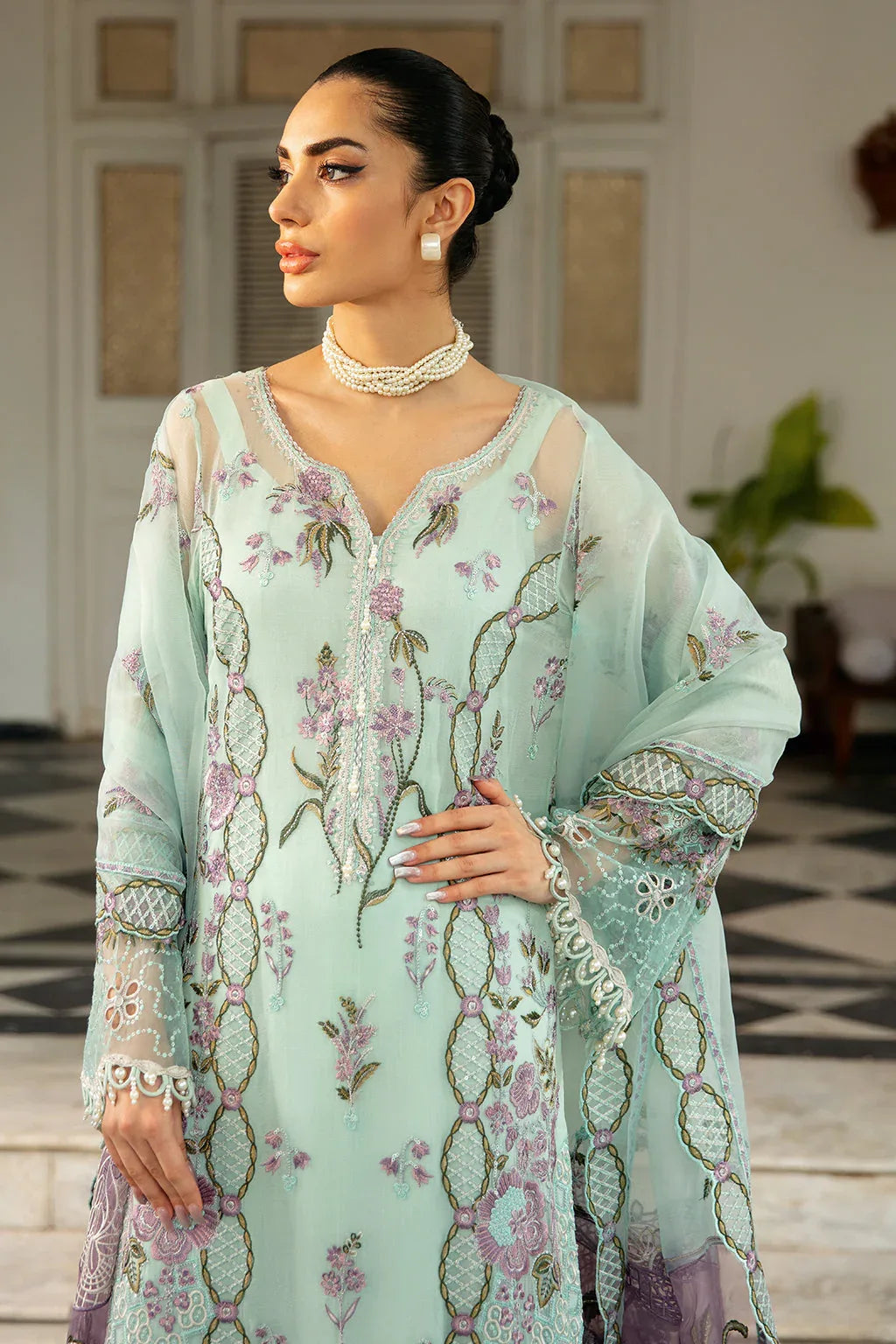 Ramsha | Dastak Luxury Chiffon Collection | Q-102 - Aqsa Fabrics