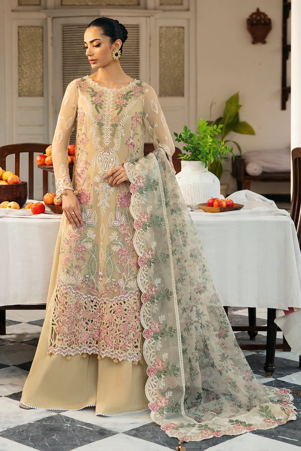 Ramsha | Dastak Luxury Chiffon Collection |  Q-105 - Aqsa Fabrics
