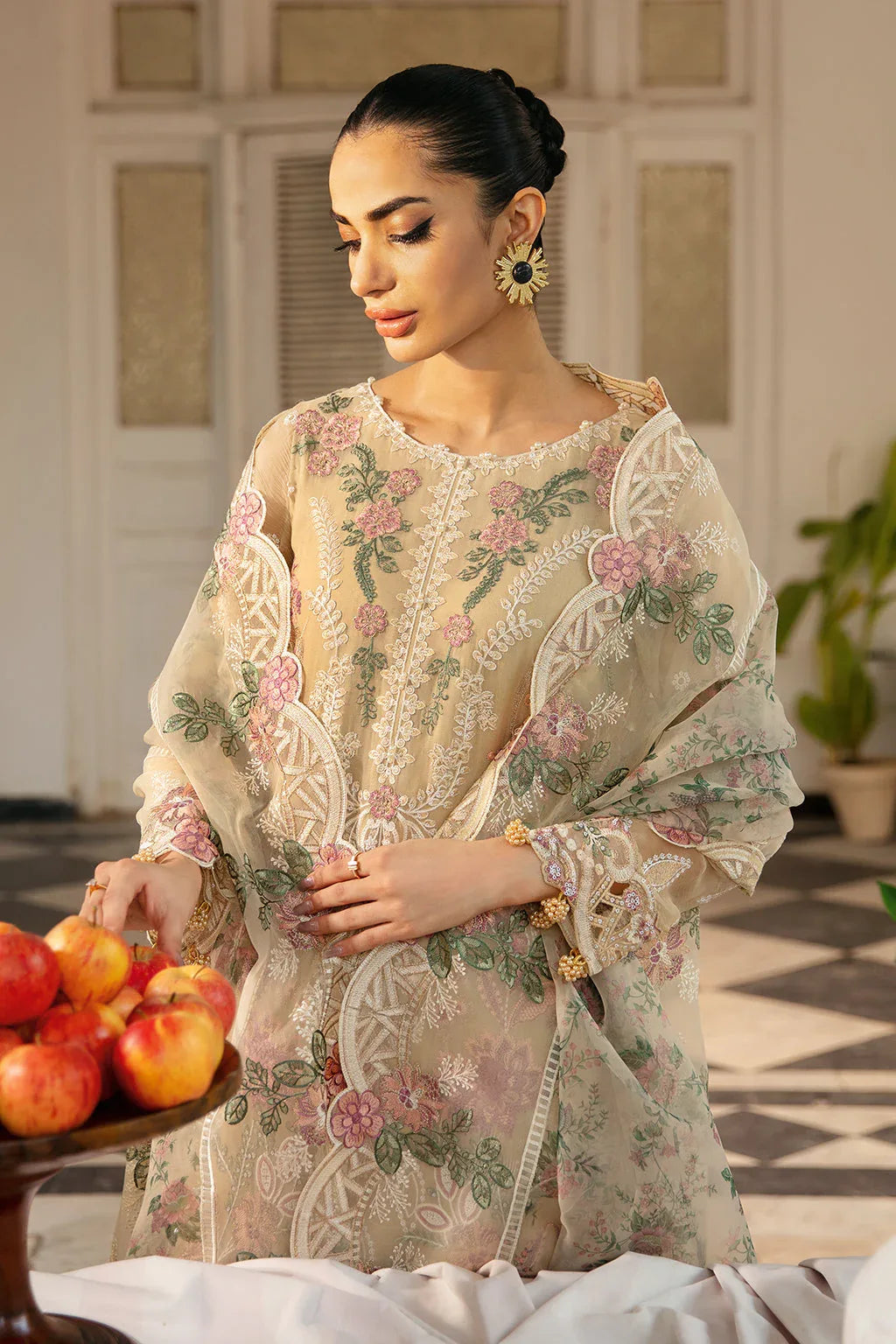 Ramsha | Dastak Luxury Chiffon Collection |  Q-105 - Aqsa Fabrics