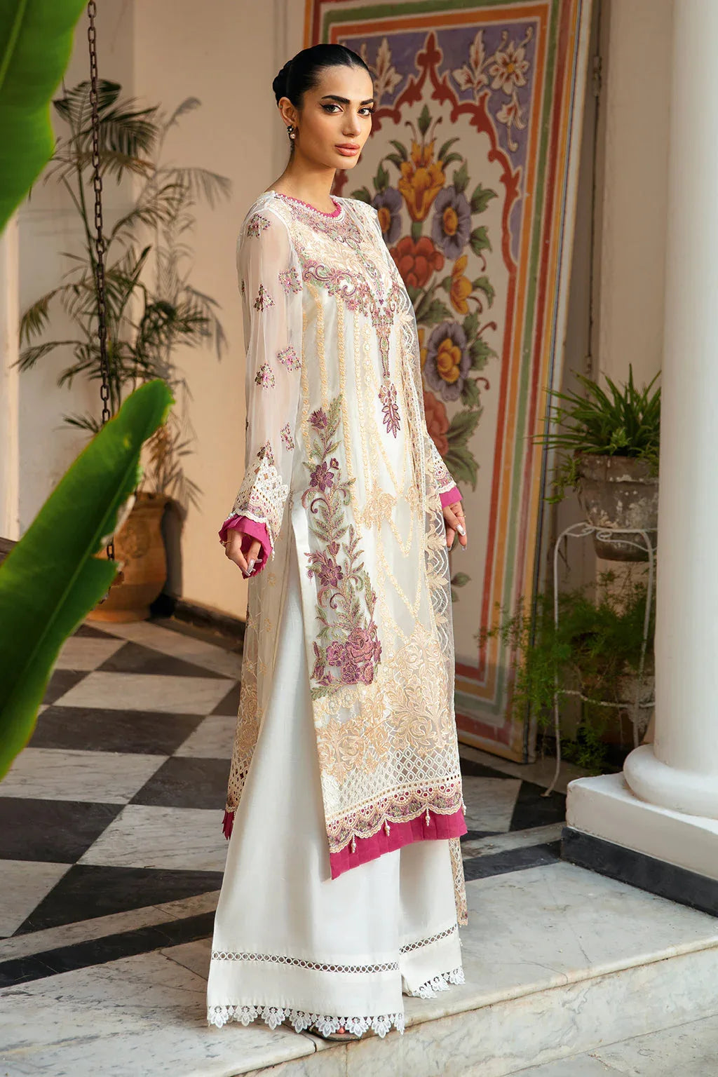 Ramsha | Dastak Luxury Chiffon Collection |  Q-107 - Aqsa Fabrics