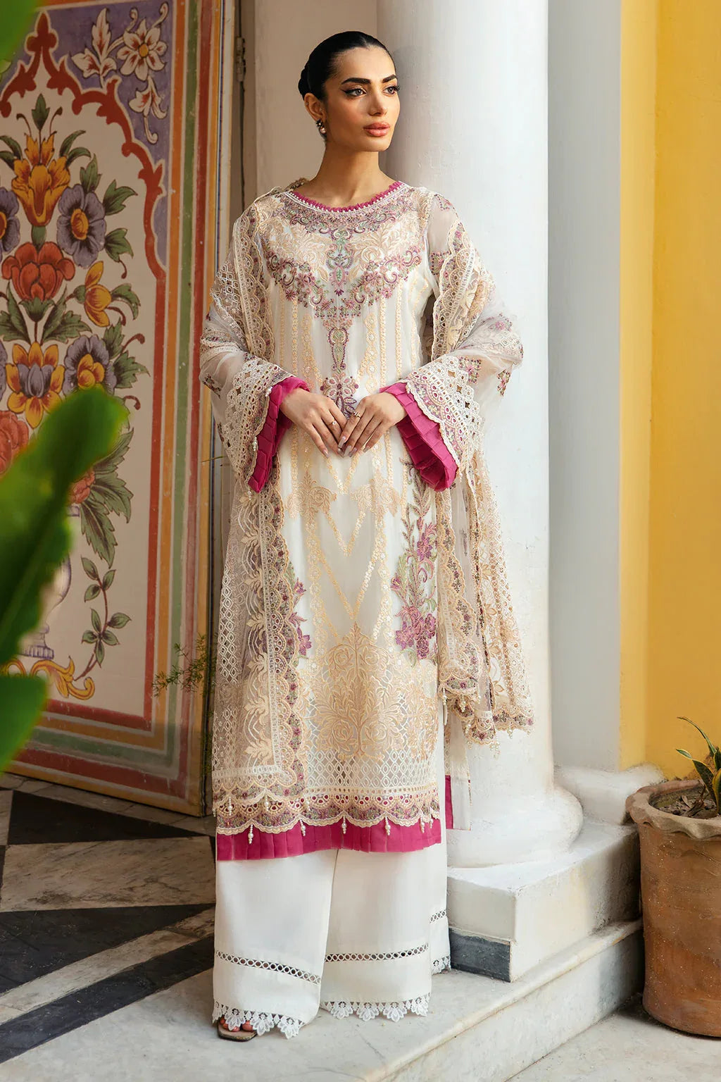 Ramsha | Dastak Luxury Chiffon Collection |  Q-107 - Aqsa Fabrics