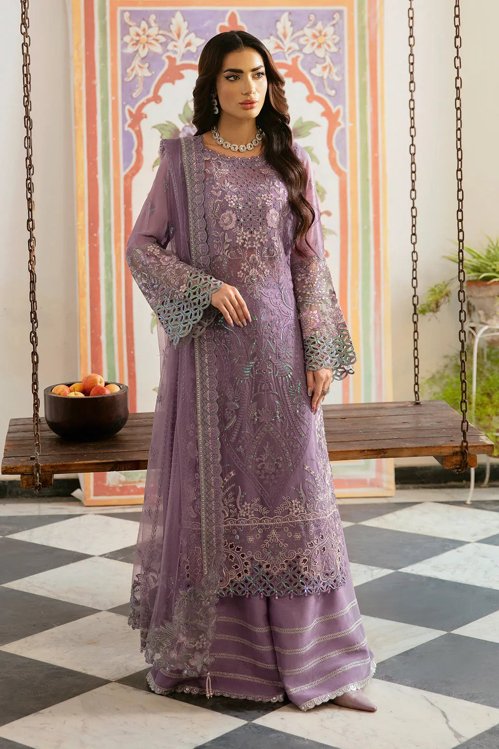 Ramsha | Dastak Luxury Chiffon Collection |  Q-108 - Aqsa Fabrics