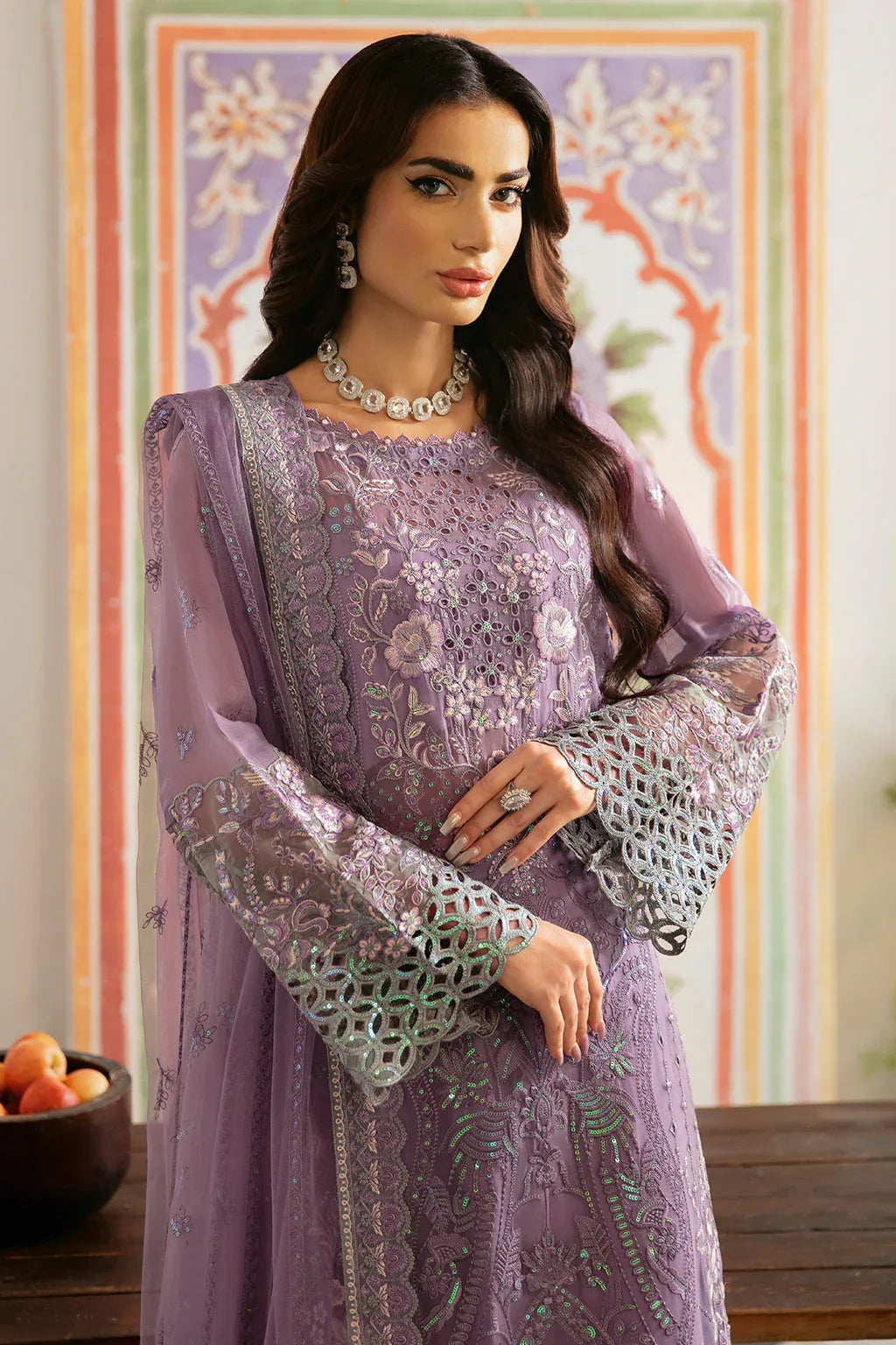 Ramsha | Dastak Luxury Chiffon Collection |  Q-108 - Aqsa Fabrics