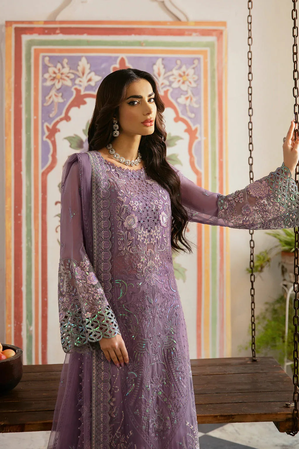 Ramsha | Dastak Luxury Chiffon Collection |  Q-108 - Aqsa Fabrics