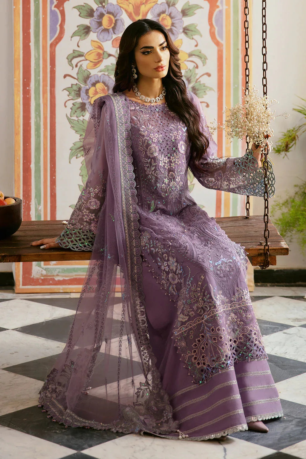 Ramsha | Dastak Luxury Chiffon Collection |  Q-108 - Aqsa Fabrics