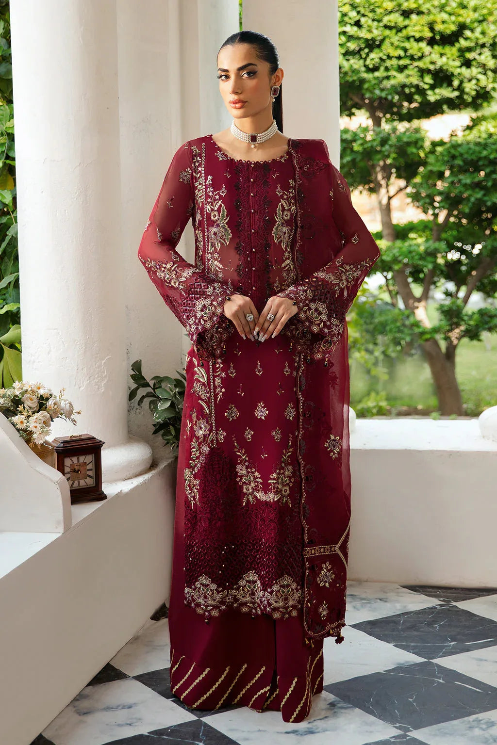 Ramsha | Dastak Luxury Chiffon Collection |  Q-103 - Aqsa Fabrics