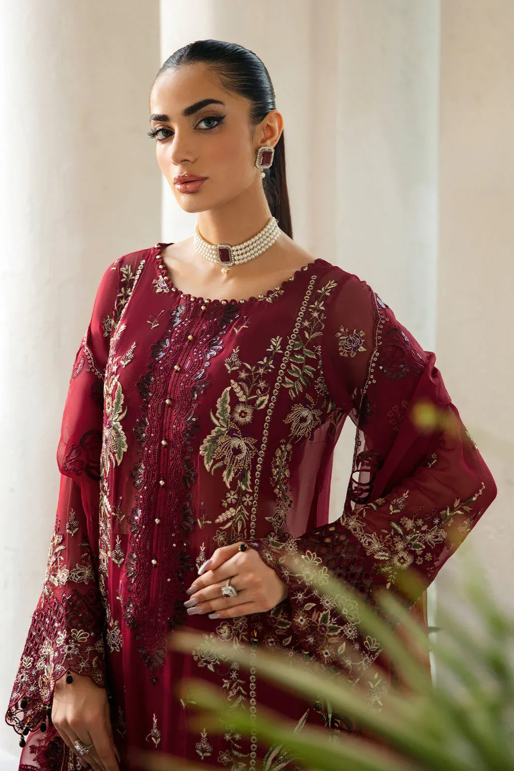 Ramsha | Dastak Luxury Chiffon Collection |  Q-103 - Aqsa Fabrics