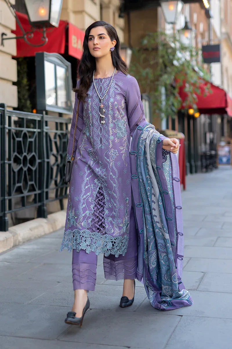 Rangrasiya | Carnation Winter Shawl | Lavender - Aqsa Fabrics