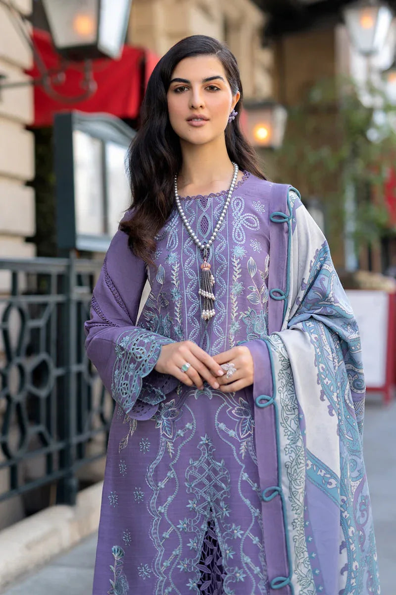 Rangrasiya | Carnation Winter Shawl | Lavender - Aqsa Fabrics