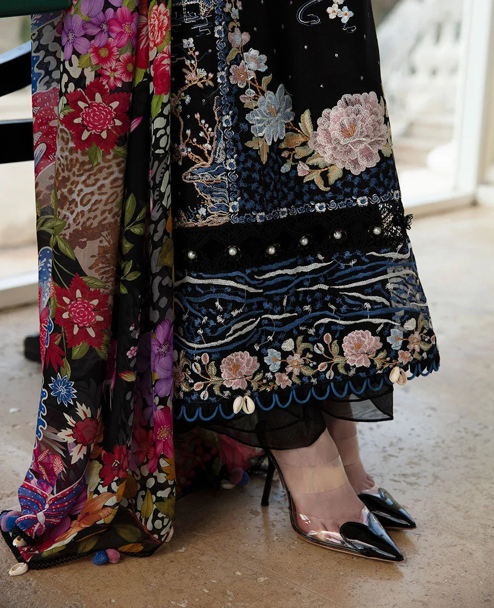 Republic Womenswear | Ilana Eid Luxury Lawn | MÃÂ©line - Aqsa Fabrics