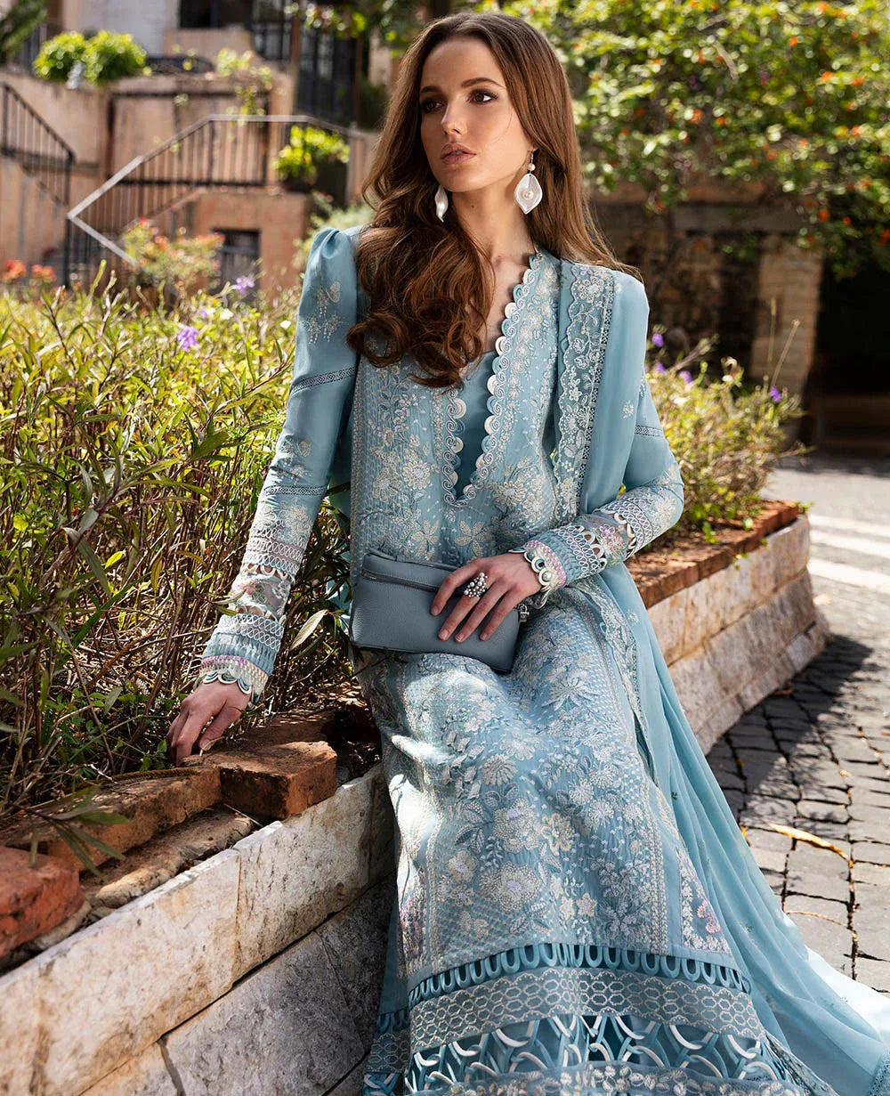 Republic Womenswear | Ilana Eid Luxury Lawn | Azure - Aqsa Fabrics