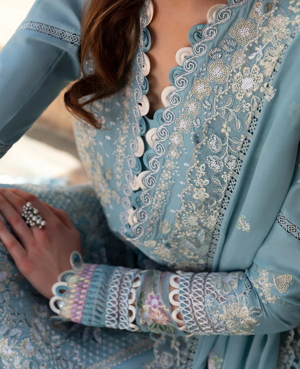 Republic Womenswear | Ilana Eid Luxury Lawn | Azure - Aqsa Fabrics