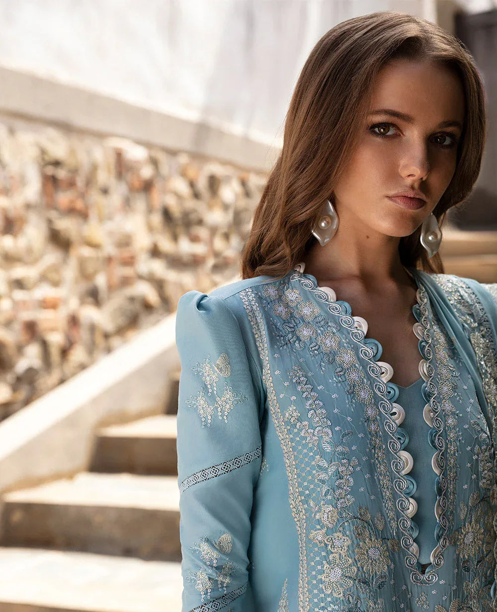 Republic Womenswear | Ilana Eid Luxury Lawn | Azure - Aqsa Fabrics