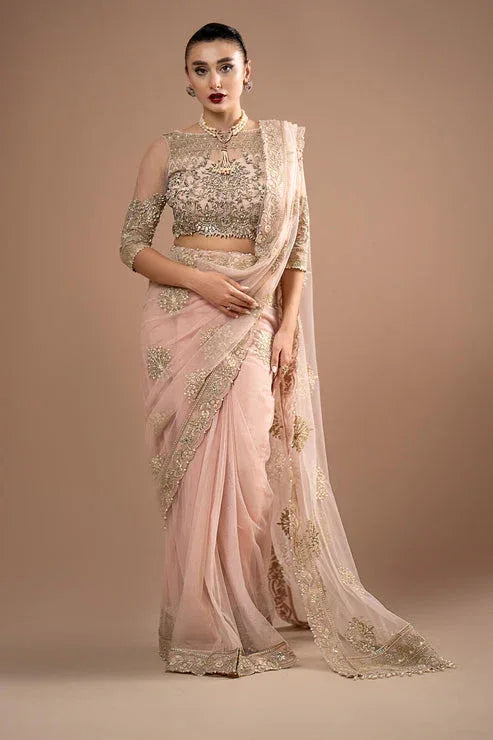 Imrozia Premium | Lumiere Luxury Sarees | 01 Rose Clair - Aqsa Fabrics