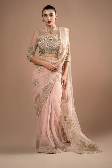 Imrozia Premium | Lumiere Luxury Sarees | 01 Rose Clair - Aqsa Fabrics