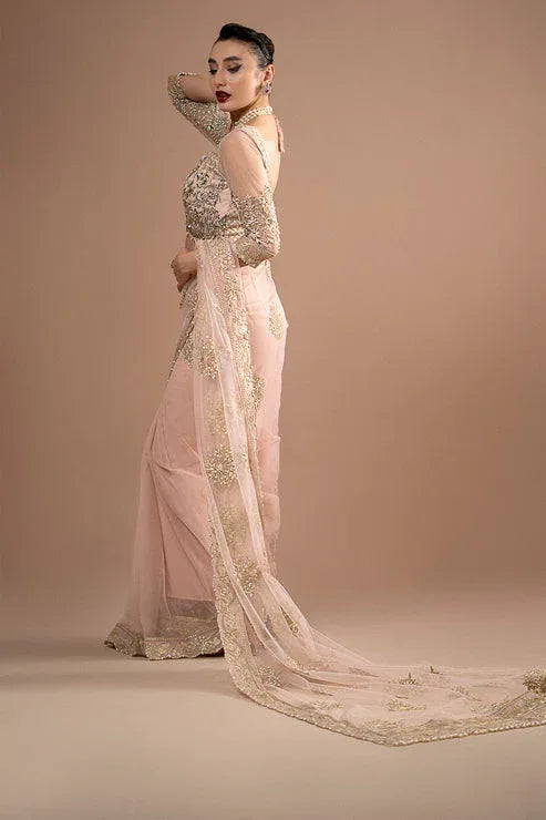 Imrozia Premium | Lumiere Luxury Sarees | 01 Rose Clair - Aqsa Fabrics
