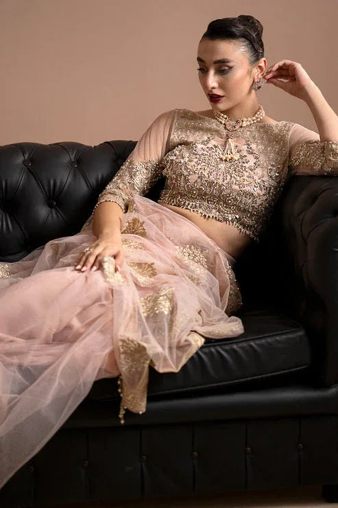 Imrozia Premium | Lumiere Luxury Sarees | 01 Rose Clair - Aqsa Fabrics