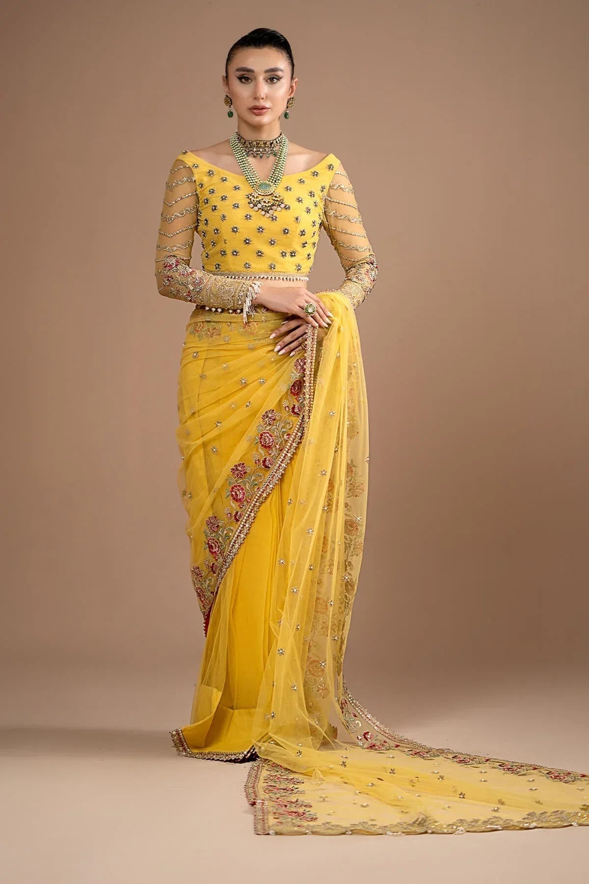 Imrozia Premium | Lumiere Luxury Sarees | 02 Lustrous Gold - Aqsa Fabrics