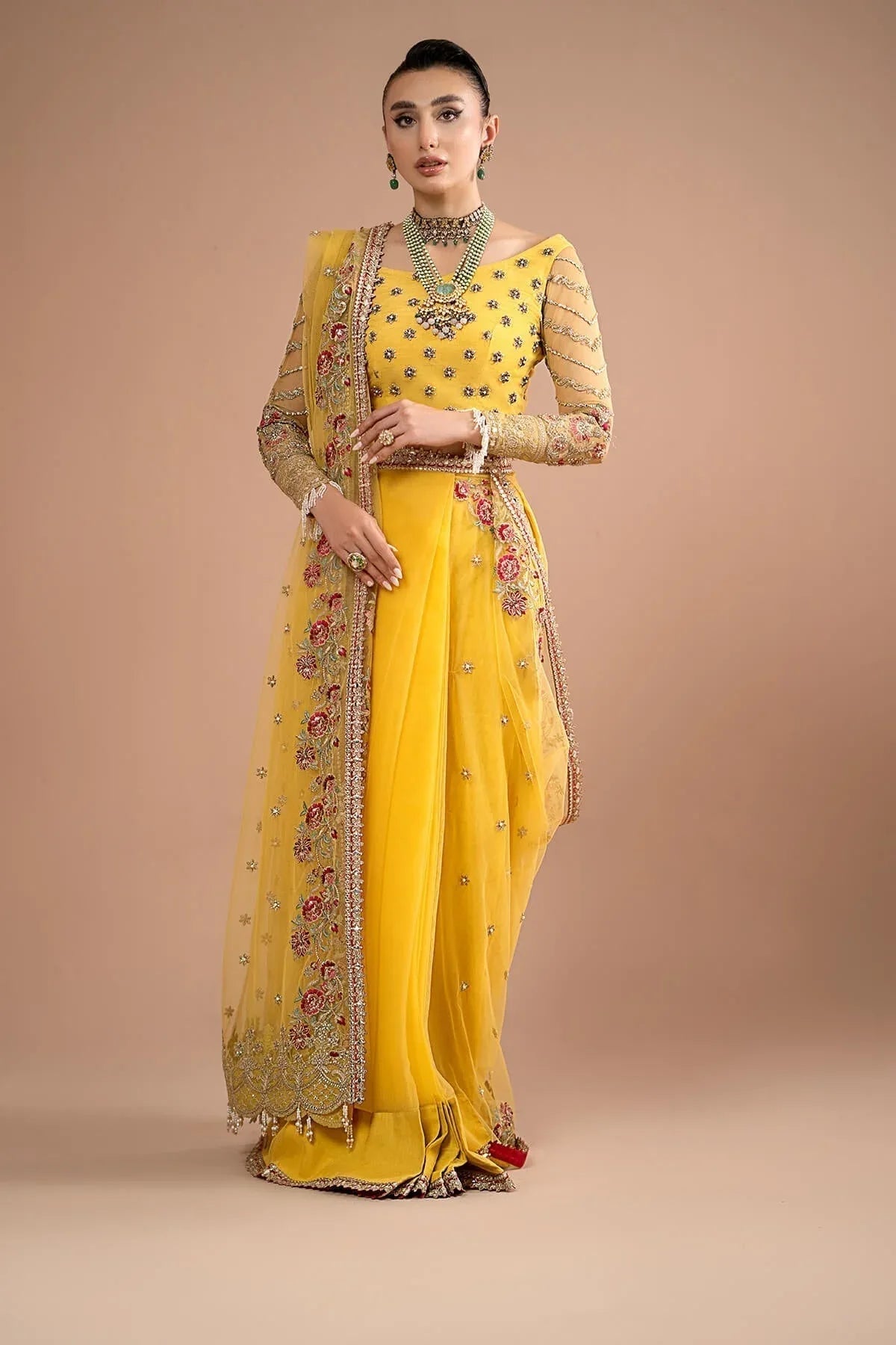 Imrozia Premium | Lumiere Luxury Sarees | 02 Lustrous Gold - Aqsa Fabrics