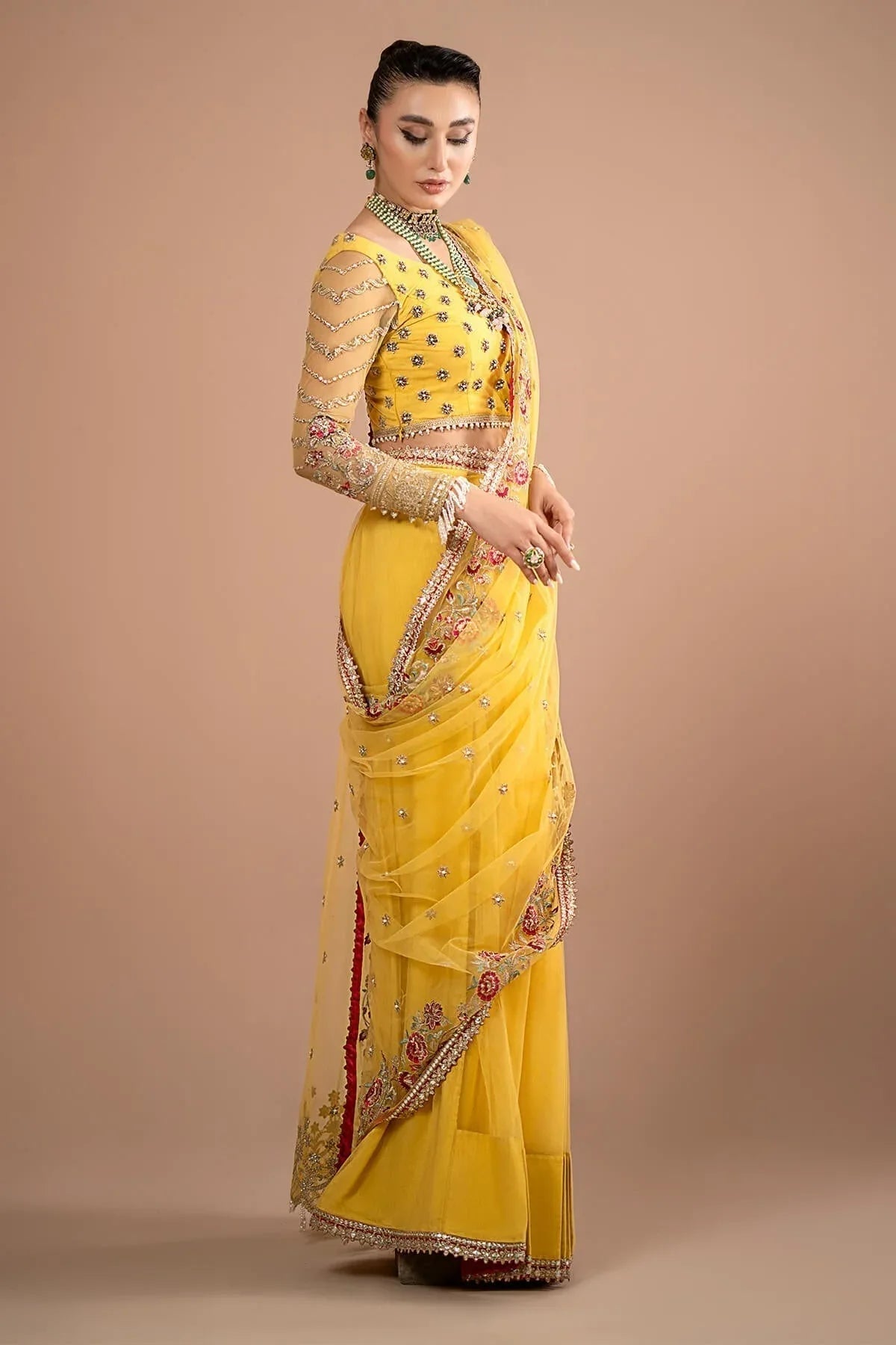 Imrozia Premium | Lumiere Luxury Sarees | 02 Lustrous Gold - Aqsa Fabrics