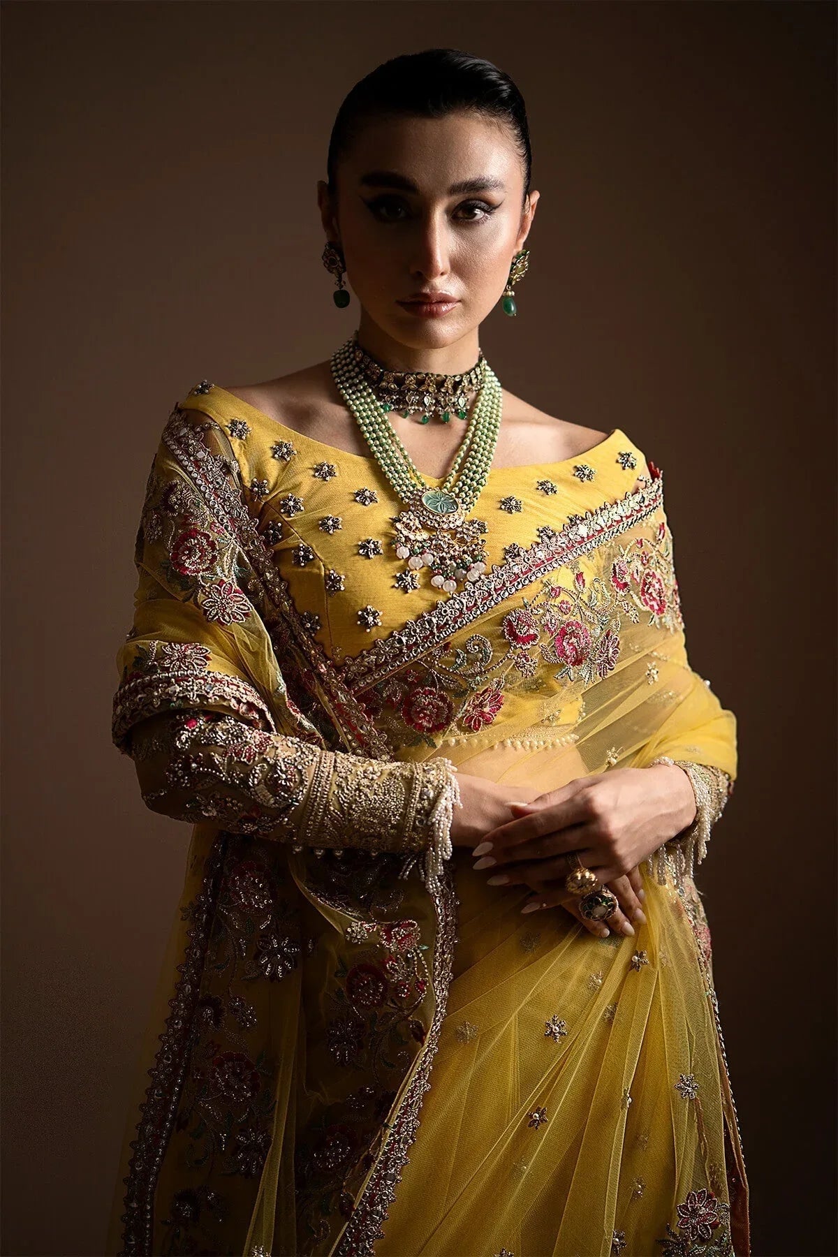 Imrozia Premium | Lumiere Luxury Sarees | 02 Lustrous Gold - Aqsa Fabrics